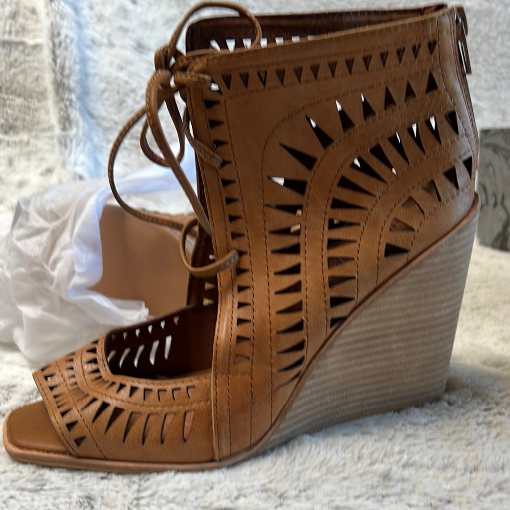 Jeffrey Campbell Rodillo Wedge Sandal Tan
